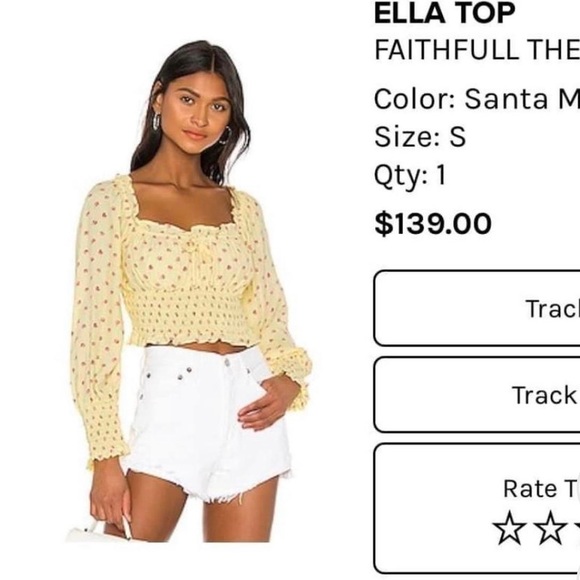 Eyelet & Yellow Flower Crop Top